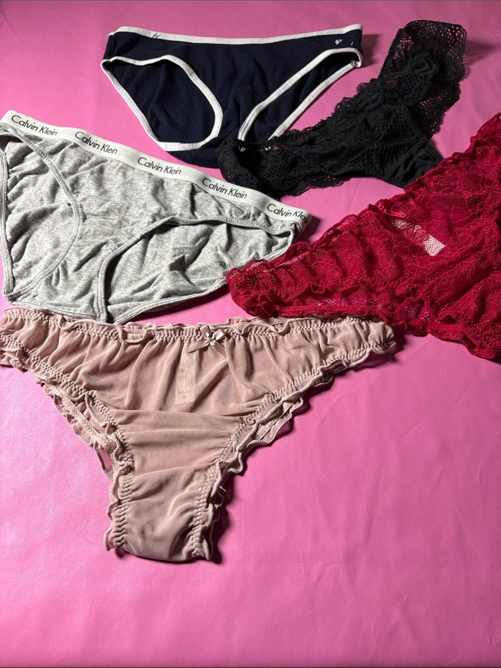 Calvin Klein Women's Bikini & Lace Panty Set - Pink, Gray, Navy, Black, Burgundy